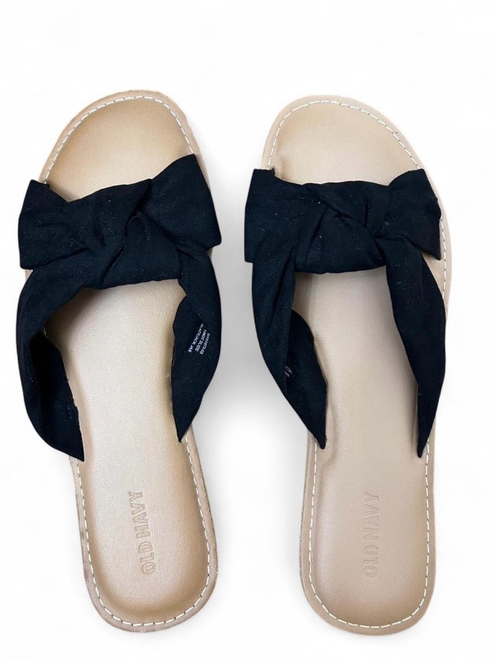 Old Navy Womens Black Knot Slide Sandals Size 8